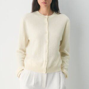 NWT Aritzia 100% Cashmere Bare Crew Cardigan - Whisper White